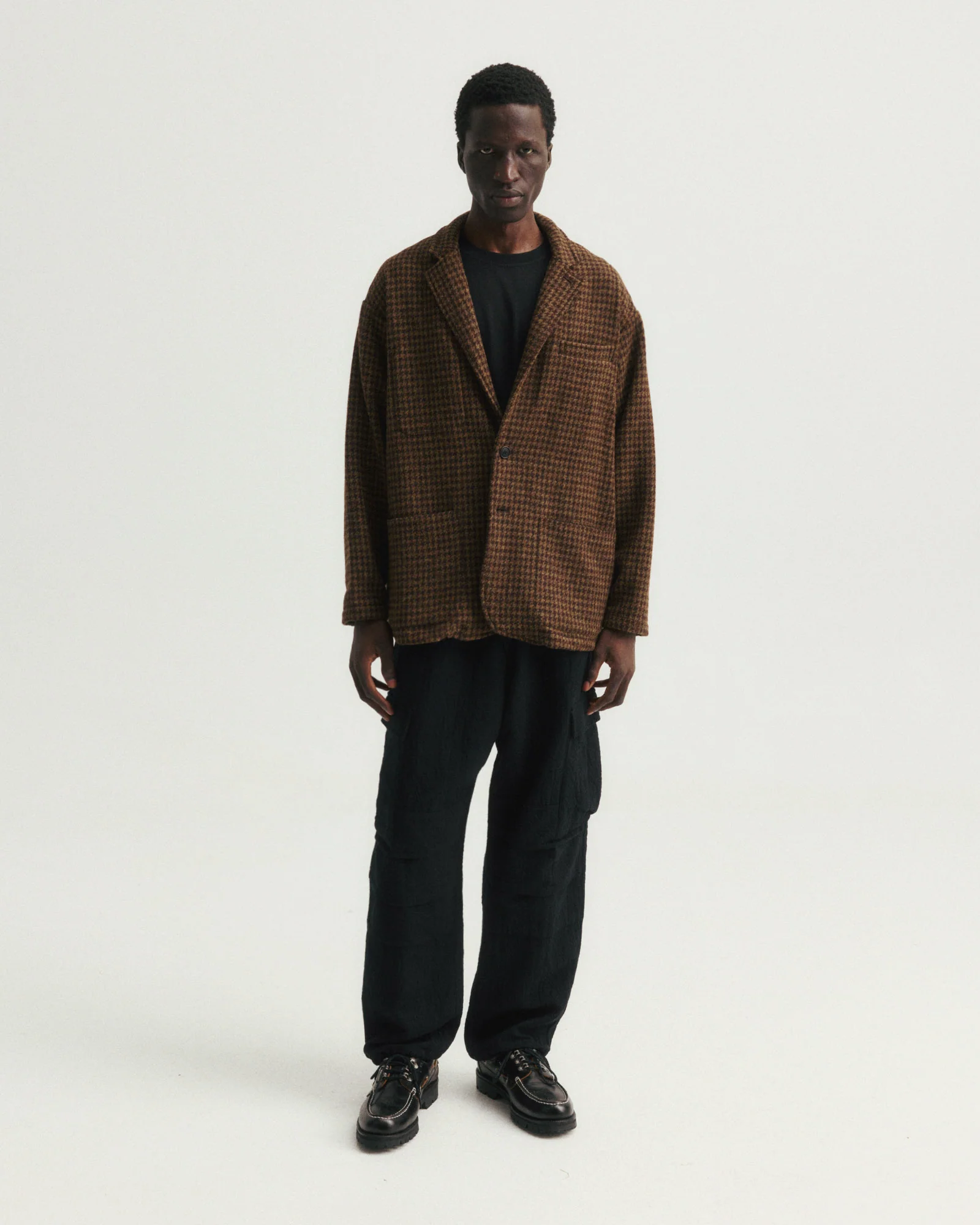 GORECKI CARGO PANT - BLACK DOUBLE WEAVE JACQUARD COTTON - Image 4